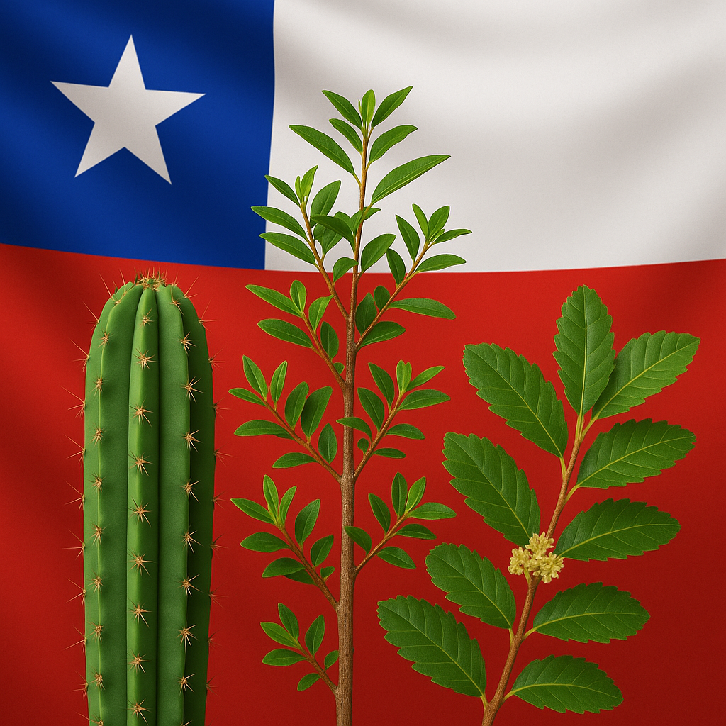 Plantas Típicas de Chile: Norte, Centro y Sur, feliz mes de la patria.